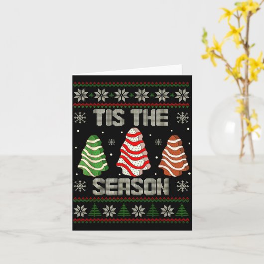 Het Is Het Seizoen Kerstboom Cakes Debbie Vakantie Kaart (Gele Bloem)