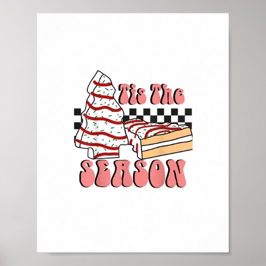 Het Is Het Seizoen Kerstboom Groovy Retro Debbie Poster (Voorkant)
