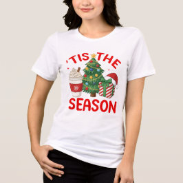 Het Is Het Seizoen Kerstboom Koffie Cadeau Ontwerp Tri-Blend Shirt