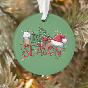 Het Is Het Seizoen Kerstboom Latte Koffie Kerstmis Ornament
