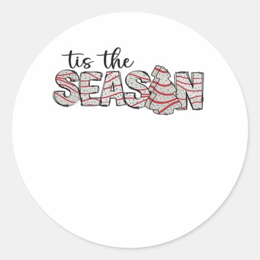 Het Is Het Seizoen Kerstboom Ronde Sticker (Voorkant)