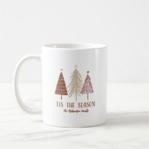 Het Is Het Seizoen Kerstboom Vakantie Elegant Chic Koffiemok