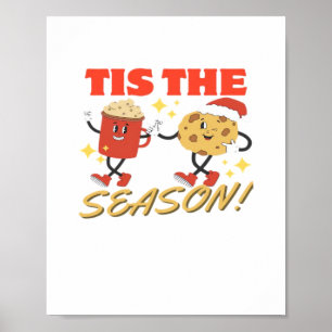 Het Is Het Seizoen Kerstmis Retro Karakters Poster