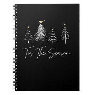 Het Is Het Seizoen Kerstmis Retro Klassieker Notitieboek