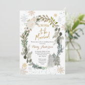 Het is het seizoen Kerstsneeuwvlok Bruiloft Kaart (Staand voorkant)