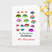 Het is het seizoen, kinderen Het is Kerstmis Kaart (Gele Bloem)