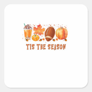 Het Is Het Seizoen Luipaard Voetbal Halloween Herf Vierkante Sticker