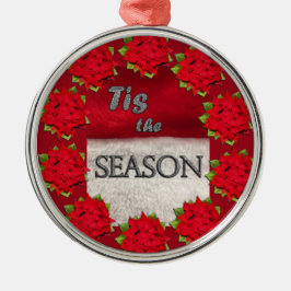 Het is het seizoen metalen ornament