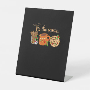 Het Is Het Seizoen Mexicaans Kerst Cafecito Pan Du Reclamebord Met Voetstuk