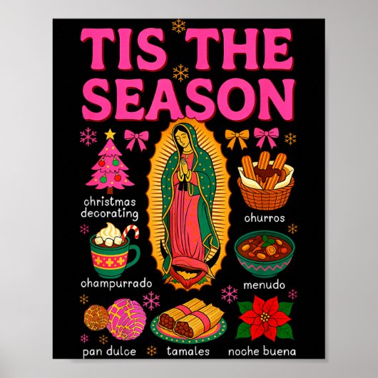 Het Is Het Seizoen Mexicaans Kerstmis Kerst Eten P Poster (Voorkant)