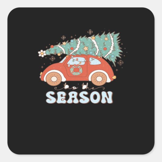 Het Is Het Seizoen Minimal Schoon Vierkante Sticker (Voorkant)