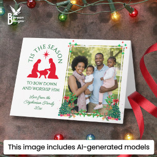 HET IS HET SEIZOEN Moderne Familie Foto Kerstmis Feestdagen Kaart