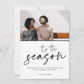 Het is het Seizoen Moderne Foto Kerstmis Feestdagenkaart (Voorkant)