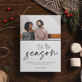 Het is het Seizoen Moderne Foto Kerstmis Feestdagenkaart