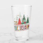 Het Is Het Seizoen Moderne Kerstbomen Glas (Achterkant)