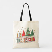 Het Is Het Seizoen Moderne Kerstinkopen Tote Bag (Achterkant)