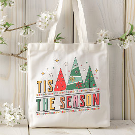 Het Is Het Seizoen Moderne Kerstinkopen Tote Bag