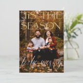 Het Is Het Seizoen Moderne Typografie Kerst Foto Feestdagenkaart (Staand voorkant)