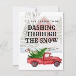 Het is het seizoen om door de sneeuw te jagen feestdagenkaart