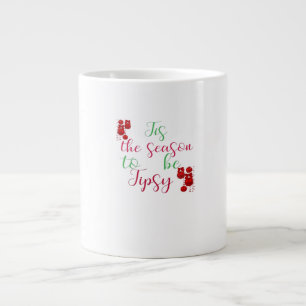 Het Is Het Seizoen Om Dronken Kerstmis Te Vieren Grote Koffiekop