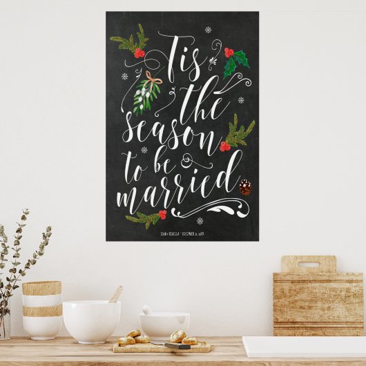 Het is het seizoen om getrouwd te zijn winter brui poster (Keuken)
