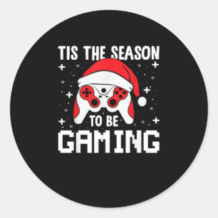 Het Is Het Seizoen Om Kerstmis Gamer Hartslag Te G Ronde Sticker