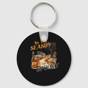 Het Is Het Seizoen Om Spooky Herfst Halloween Retr Sleutelhanger