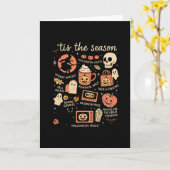 Het Is Het Seizoen Pompoen Bladeren Herfst Hallowe Kaart (Gele Bloem)
