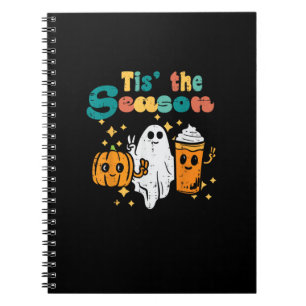 Het Is Het Seizoen Pompoen Latte Retro Halloween H Notitieboek