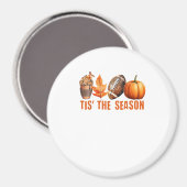 Het Is Het Seizoen Pompoenblad Latte Herfst Dankda Magneet (Voorkant / Achterkant)