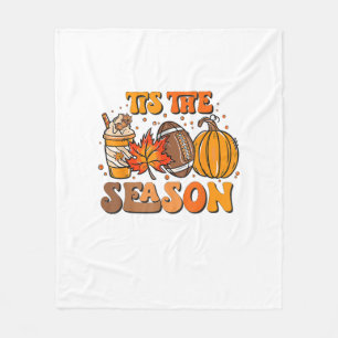 Het Is Het Seizoen Pompoenblad Latte Herfst Esthet Fleece Deken