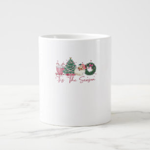 Het Is Het Seizoen Prettig Kerstmis Schattig Kerst Grote Koffiekop