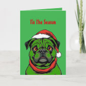 Het Is Het Seizoen Pug Kaart (Voorkant)