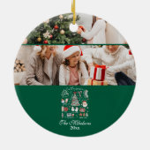 Het Is Het Seizoen Retro Groene Kerst Keramisch Ornament (Achterkant)