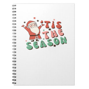 Het Is Het Seizoen Retro Kerstman Notitieboek
