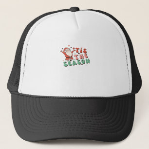 Het Is Het Seizoen Retro Kerstman Trucker Pet