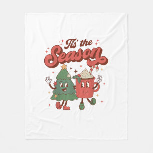 Het Is Het Seizoen Retro Kerstmis 70s 80s Vintage Fleece Deken
