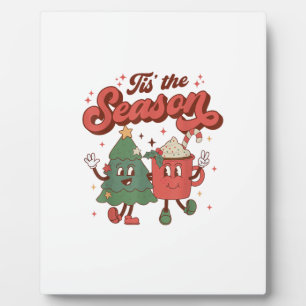 Het Is Het Seizoen Retro Kerstmis 70s 80s Vintage Fotoplaat