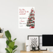Het is het Seizoen Rood Lint Kerst Bruidsdouche Poster (Thuiskantoor)