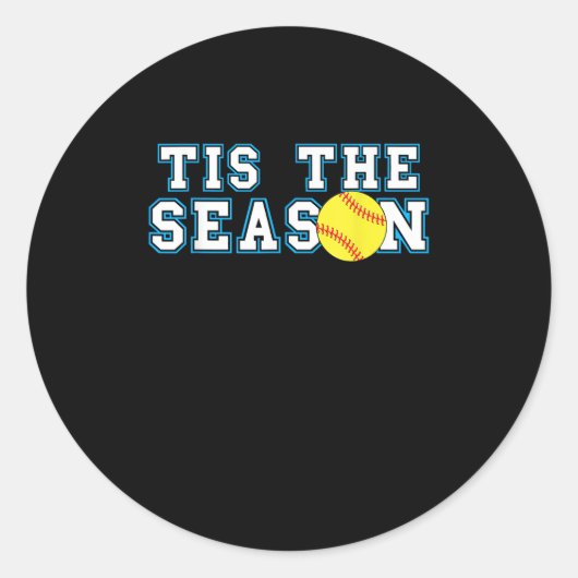 Het Is Het Seizoen Softbal Coach Creatieve Casual Ronde Sticker (Voorkant)