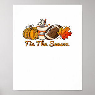 Het Is Het Seizoen Thanksgiving Blad Kruiden Voetb Poster