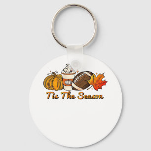 Het Is Het Seizoen Thanksgiving Blad Kruiden Voetb Sleutelhanger