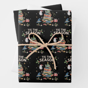 Het is het Seizoen Toverscholen Kerst Cozy Magie Inpakpapier Vel