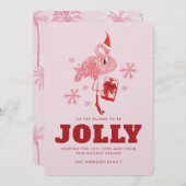 Het is het Seizoen Tropische Flamingo Kerstmis Feestdagenkaart (Voorkant / Achterkant)
