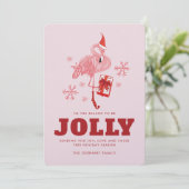 Het is het Seizoen Tropische Flamingo Kerstmis Feestdagenkaart (Staand voorkant)