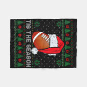 Het Is Het Seizoen Voetbal Grappig Kerstmis Santa Fleece Deken (Voorkant (Horizontaal))