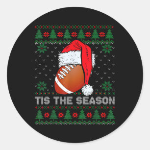 Het Is Het Seizoen Voetbal Grappig Kerstmis Santa Ronde Sticker