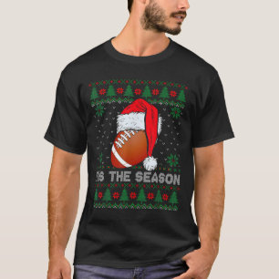 Het Is Het Seizoen Voetbal Grappige Kerstman Hoed  T-shirt