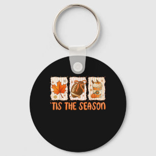 Het Is Het Seizoen Voetbal Halloween Thanksgiving Sleutelhanger