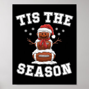 Het Is Het Seizoen Voetbal Kerstmis Kerstman Hoed Poster